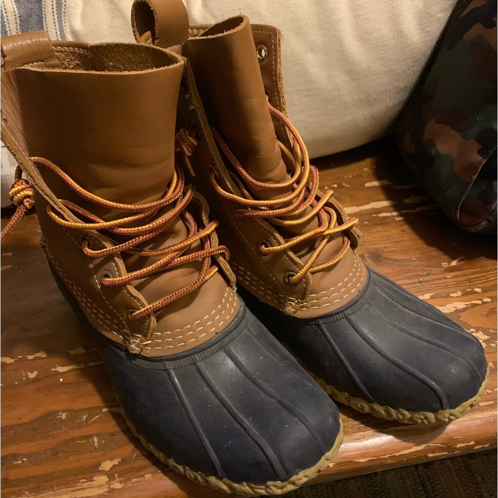 LL Bean duck boots blue womens size 6